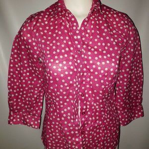 Women's Coldwater Creek polka dot 3/4 sleeve cotto